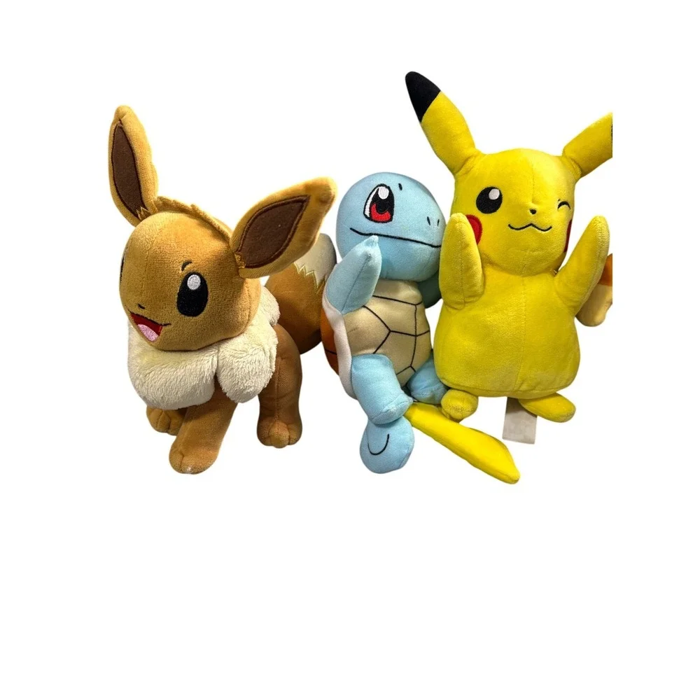 Pokemon Plush Lot Pikachu Eevee‎ Squirtle Chimchar Stuffed Animal Toy Bundle 4pc - Picture 3 of 4
